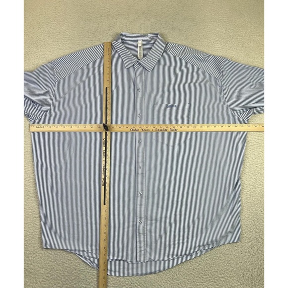 Skims Pajama Shirt Top Womens XL Blue White Stripe Button Front Long Sleeve - Picture 8 of 9